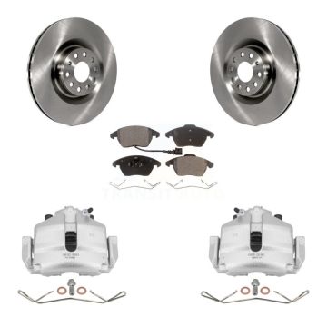 Front Disc Brake Caliper Rotors And Ceramic Pads Kit For Volkswagen Golf KC8-100455T