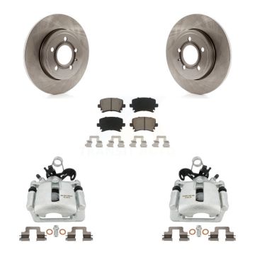 Rear Disc Brake Caliper Rotors And Ceramic Pads Kit For Audi A4 Quattro KC8-100458C