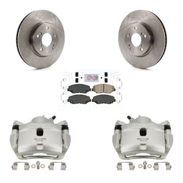 Front Disc Brake Caliper Rotors And Ceramic Pads Kit For Honda Civic KC8-100458N