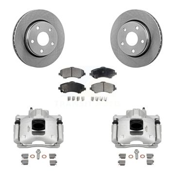 Front Disc Brake Caliper Rotors And Ceramic Pads Kit For Jeep Wrangler KC8-100460T
