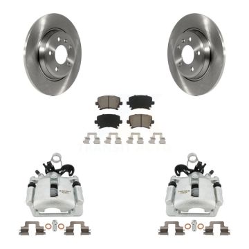 Rear Disc Brake Caliper Rotors And Ceramic Pads Kit For 2009 Audi A4 Quattro Convertible KC8-100461C