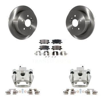 Rear Brake Caliper Rotor & Semi-Metallic Pad Kit For Lexus RX350 RX330 Toyota Highlander KC8-100465P
