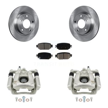 Rear Disc Brake Caliper Rotors And Ceramic Pads Kit For Mazda 3 Sport KC8-100466C