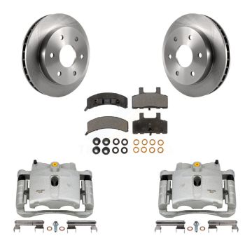 Front Brake Caliper Rotors & Ceramic Pad Kit For 2000 Chevrolet Tahoe 4WD with 5.3L/4.8L KC8-100470T