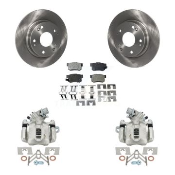 Rear Disc Brake Caliper Rotors And Semi-Metallic Pads Kit For Honda Civic Acura CSX ILX KC8-100471P