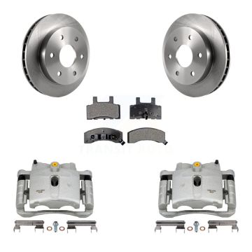 Front Brake Caliper Rotors & Ceramic Pad Kit For 2000 Chevrolet Tahoe 4WD with 5.3L/4.8L KC8-100471T