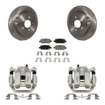 Rear Disc Brake Caliper Rotors And Ceramic Pads Kit For Nissan Murano Quest KC8-100473C
