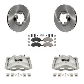Front Disc Brake Caliper Rotors & Semi-Metallic Pad Kit For Ford Transit-250 Transit-150 KC8-100473N