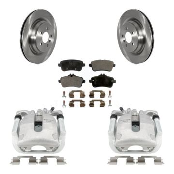 Rear Disc Brake Caliper Rotors And Semi-Metallic Pads Kit For Mercedes-Benz ML350 KC8-100473P