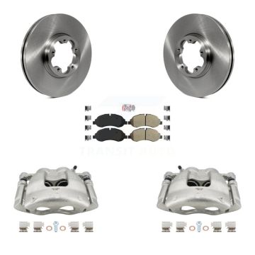 Front Disc Brake Caliper Rotors & Semi-Metallic Pad Kit For Ford Transit-250 Transit-150 KC8-100474N
