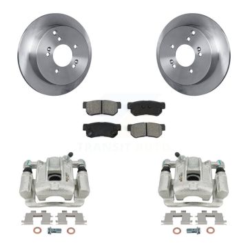Rear Disc Brake Caliper Rotors And Semi-Metallic Pads Kit For 2001-2006 Hyundai Santa Fe KC8-100477S