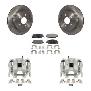 Rear Brake Caliper Rotor Semi-Metallic Pad Kit For Nissan Murano Pathfinder INFINITI Q50 KC8-100479P
