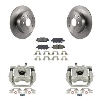 Rear Disc Brake Caliper Rotors And Semi-Metallic Pads Kit For Nissan Altima Maxima KC8-100480S