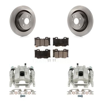 Rear Brake Caliper Rotor Semi-Metallic Pad Kit For 10-13 INFINITI G37 With Brembo Brakes KC8-100483P