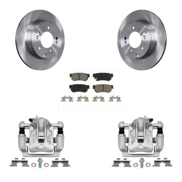 Rear Disc Brake Caliper Rotors And Ceramic Pad Kit For 2006 Hyundai Sonata 3.3L To 03 06 KC8-100485C