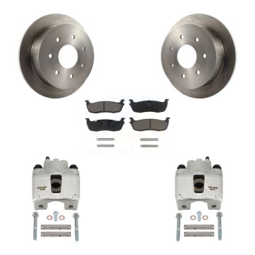 Rear Disc Brake Caliper Rotors And Ceramic Pads Kit For Ford F-250 HD KC8-100490C