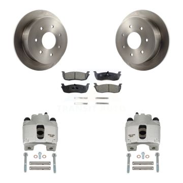 Rear Disc Brake Caliper Rotors And Semi-Metallic Pads Kit For Ford F-250 HD KC8-100490P