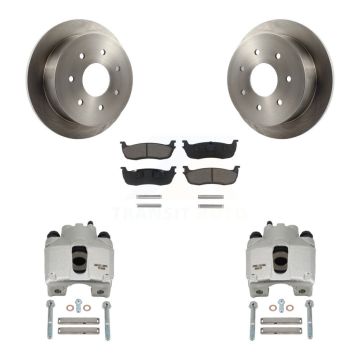 Rear Disc Brake Caliper Rotors And Ceramic Pads Kit For Ford F-250 HD KC8-100491C