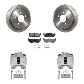 Rear Disc Brake Caliper Rotors And Semi-Metallic Pads Kit For Lincoln Blackwood KC8-100493P