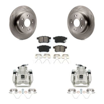 Rear Disc Brake Caliper Rotors And Semi-Metallic Pads Kit For Honda Accord Acura TSX KC8-100493S