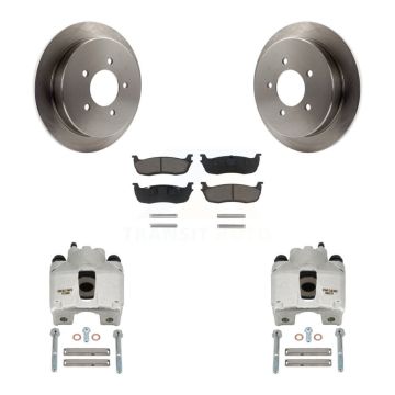 Rear Disc Brake Caliper Rotors And Ceramic Pads Kit For 1997-1998 Ford F-150 Expedition KC8-100494C