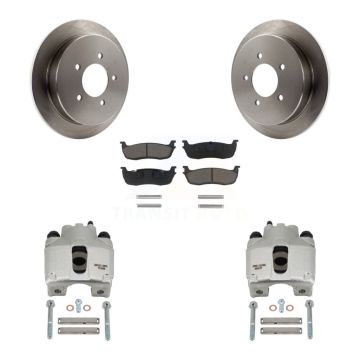 Rear Disc Brake Caliper Rotors And Ceramic Pads Kit For 1997-1998 Ford F-150 Expedition KC8-100495C