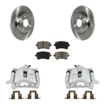 Rear Disc Brake Caliper Rotors And Semi-Metallic Pads Kit For Audi Q5 A4 Quattro A5 KC8-100496S