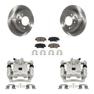 Rear Disc Brake Caliper Rotors And Ceramic Pads Kit For 2010-2013 Kia Soul KC8-100500C
