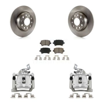 Rear Disc Brake Caliper Rotors And Ceramic Pads Kit For 2008 Volkswagen Passat 2.0L KC8-100502C