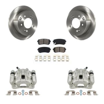 Rear Disc Brake Caliper Rotors And Semi-Metallic Pads Kit For Kia Forte Koup Forte5 KC8-100502S