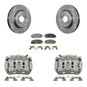 Front Disc Brake Caliper Rotor Ceramic Pad Kit For Honda CR-V Acura RDX Accord Crosstour KC8-100502T
