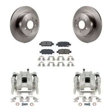 Rear Disc Brake Caliper Rotors And Semi-Metallic Pads Kit For 2008-2012 INFINITI EX35 KC8-100504S