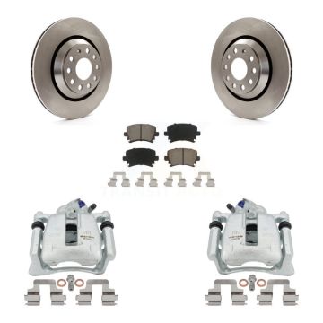 Rear Disc Brake Caliper Rotors And Ceramic Pads Kit For Volkswagen CC Passat KC8-100505C