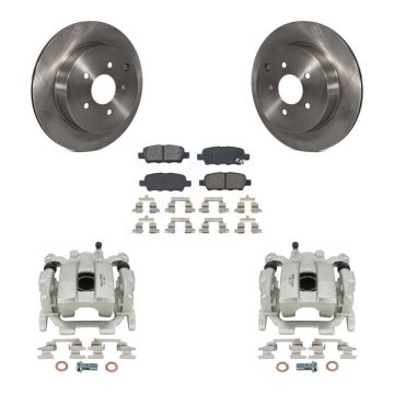 Rear Disc Brake Caliper Rotors And Semi-Metallic Pads Kit For 2009-2012 INFINITI FX35 KC8-100505S