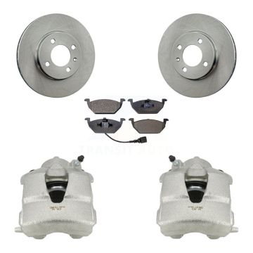 Front Brake Caliper Rotors Ceramic Pad Kit For 1999 Volkswagen Jetta 1.9L Old Body Style KC8-100505T