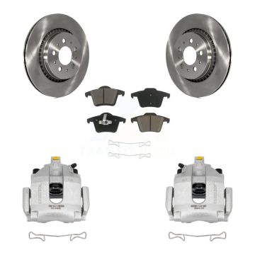 Rear Disc Brake Caliper Rotors And Ceramic Pads Kit For 2003-2014 Volvo XC90 KC8-100506C