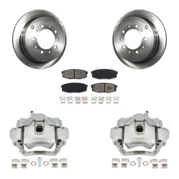 Rear Disc Brake Caliper Rotors Semi-Metallic Pad Kit For Lexus LX570 Toyota Land Cruiser KC8-100506S