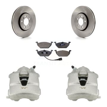 Front Disc Brake Caliper Rotors And Ceramic Pads Kit For 2000-2001 Volkswagen Golf 2.0L KC8-100506T