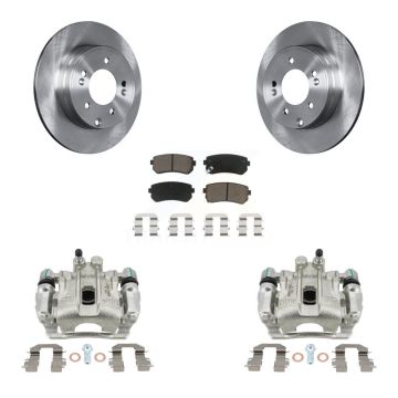 Rear Brake Caliper Rotors & Ceramic Pad Kit For Hyundai Sonata With Manual Parking KC8-100508C