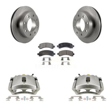 Rear Disc Brake Caliper Rotor & Semi-Metallic Pad Kit For GMC Chevrolet Savana 3500 2500 KC8-100508P