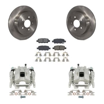 Rear Brake Caliper Rotor Semi-Metallic Pad Kit For Nissan Murano Pathfinder INFINITI Q50 KC8-100508S