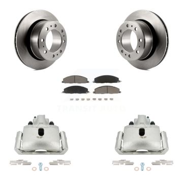 Rear Disc Brake Caliper Rotors And Ceramic Pads Kit For 2012 Ram 1500 With 8 Lug Wheels KC8-100510C