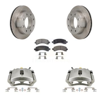 Rear Brake Caliper Rotor And Semi-Metallic Pad Kit For Chevrolet Express 2500 GMC Savana KC8-100511P