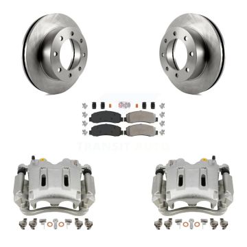 Front Disc Brake Caliper Rotor And Semi-Metallic Pad Kit For Ford F-250 Super Duty F-350 KC8-100512N
