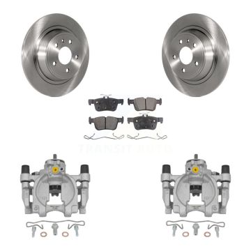 Rear Disc Brake Caliper Rotors And Semi-Metallic Pads Kit For Ford Fusion Lincoln MKZ KC8-100512P