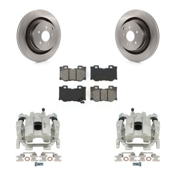 Rear Brake Caliper Rotor Semi-Metallic Pad Kit For 10-13 INFINITI G37 With Brembo Brakes KC8-100512S