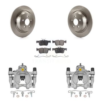 Rear Brake Caliper Rotor & Semi-Metallic Pad Kit For Ford Fusion Lincoln MKZ Continental KC8-100514P