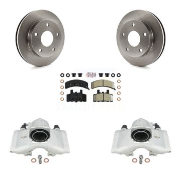 Front Disc Brake Caliper Rotors & Semi-Metallic Pad Kit For 1994-1999 Dodge Ram 1500 4WD KC8-100515N