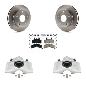 Front Disc Brake Caliper Rotors & Semi-Metallic Pad Kit For 1994-1999 Dodge Ram 1500 4WD KC8-100516N