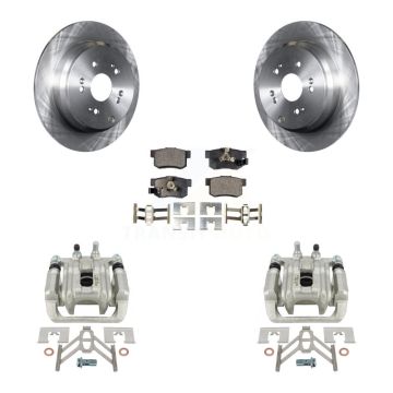 Rear Disc Brake Caliper Rotors And Semi-Metallic Pads Kit For Honda CR-V Acura RDX KC8-100517P